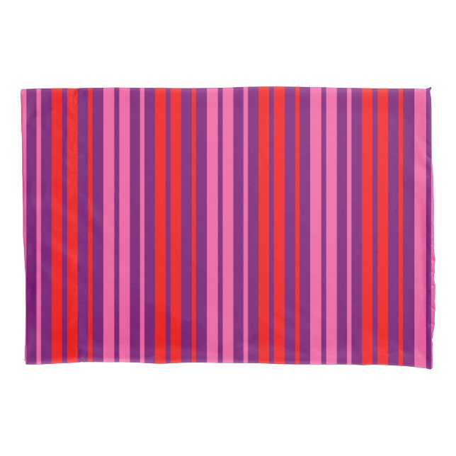 Purple Pink Red Vertical Stripes Design   Pillow Case (Front)