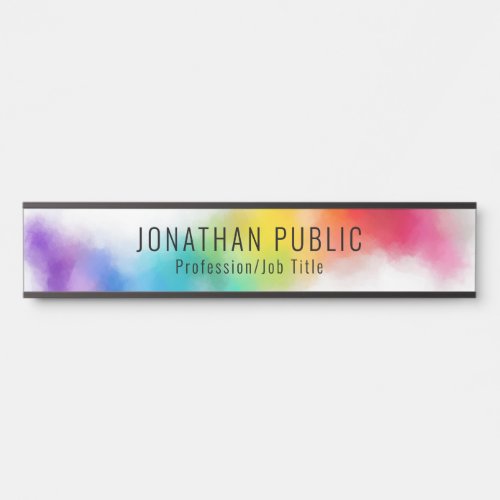 Purple Pink Red Yellow Blue Green Modern Colorful Door Sign