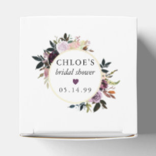 Purple Pink Rose Floral Bridal Shower Favor Boxes