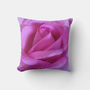 Purple pink rose flower photo simple modern bold throw pillow