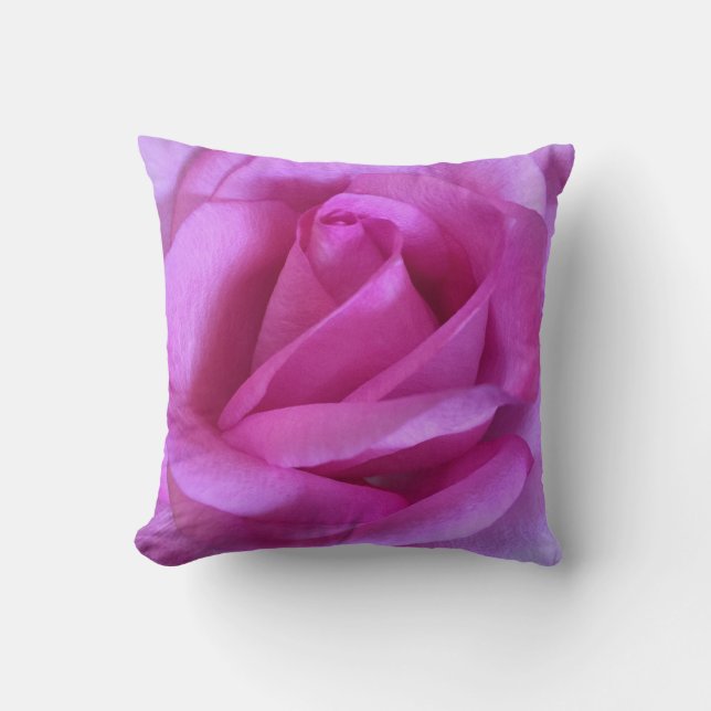 Purple pink rose flower photo simple modern bold throw pillow (Front)