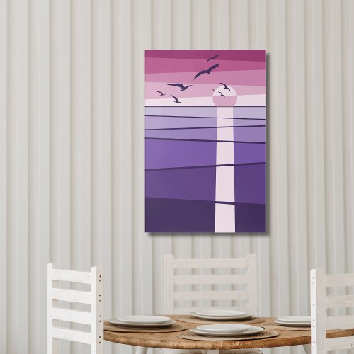 Purple Pink Seabirds at Sunset Acrylic Print