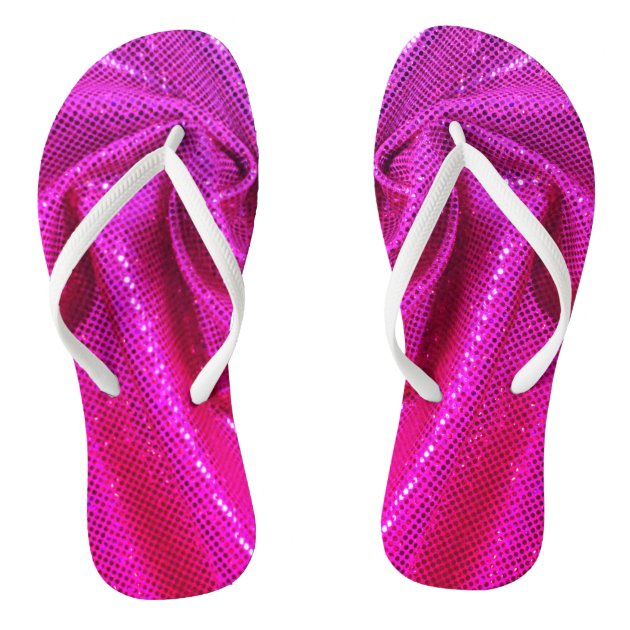 pink glitter flip flops