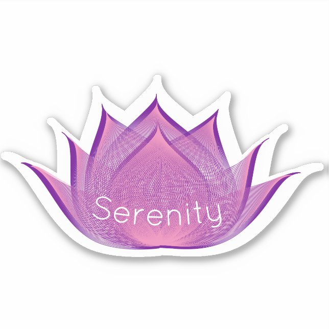 Purple Pink Serenity Lotus Flower Moiré Elegant Sticker (Front)