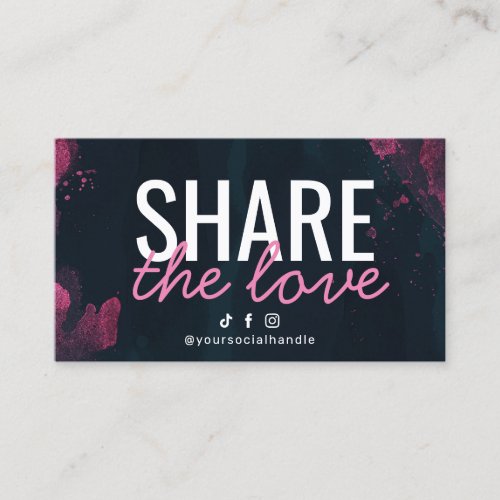 Purple Pink Share The Love Referral Card 