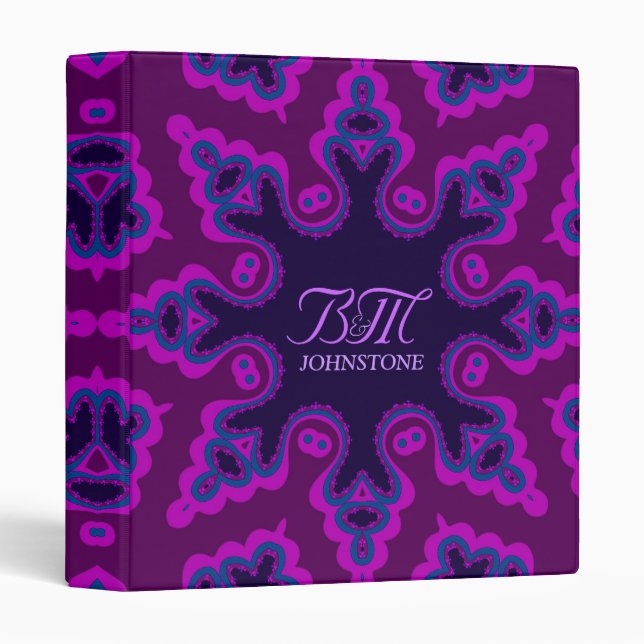 Purple Pink Snowflake Binder (Front/Spine)