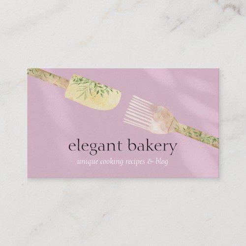 Purple Pink Soft Pastry Spoon Spatula Chef Bake Business Card