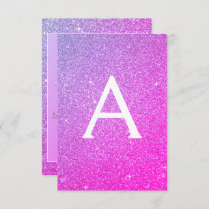 Purple Pink Sparkle Glitter 50th Birthday Party Invitation