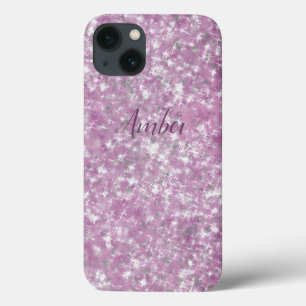 Purple Pink Sparkle Glitter Elegant Personalized iPhone 13 Case