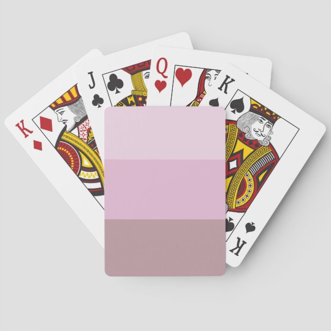 Purple Pink Striped Ombre Poker Cards (Back)