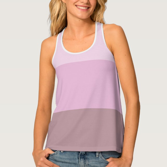 Purple Pink Striped Ombre Tank Top (Front)