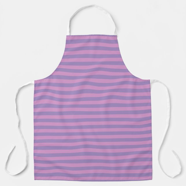 Purple Pink Stripes Pattern Apron (Front)