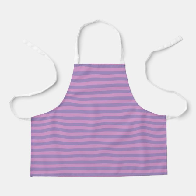 Purple Pink Stripes Pattern Apron (Front)