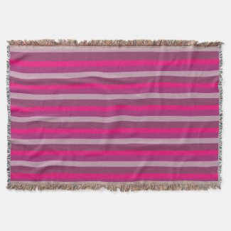 Purple  Pink Summer Mood Lines Throw Blanket