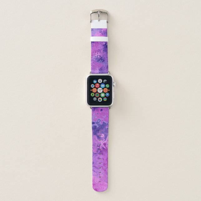 Purple Pink Swirls Design Apple Watch Band (Front)