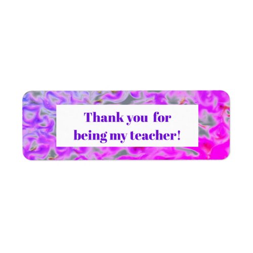 Purple Pink Teacher Appreciation Tie-Dye Thank You Label