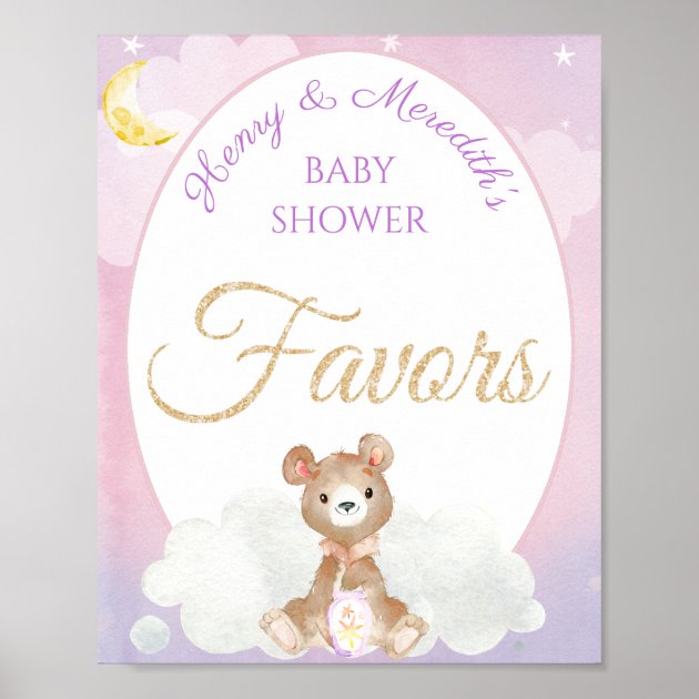 purple baby shower favors