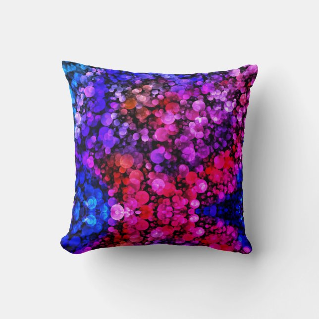 Purple Pink Tiny Bubbles Throw Pillow (Front)