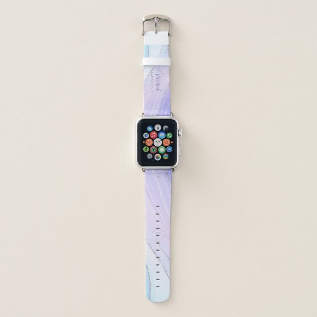 Purple Pink Tosca Ombre Marble Customizable Apple Watch Band (Front)