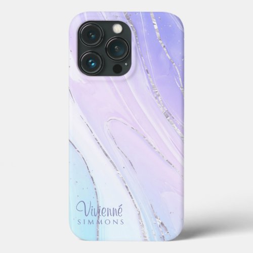 Purple Pink Tosca Ombre Marble Customizable iPhone 13 Pro Case