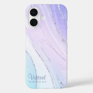 Purple Pink Tosca Ombre Marble Customizable iPhone 16 Case