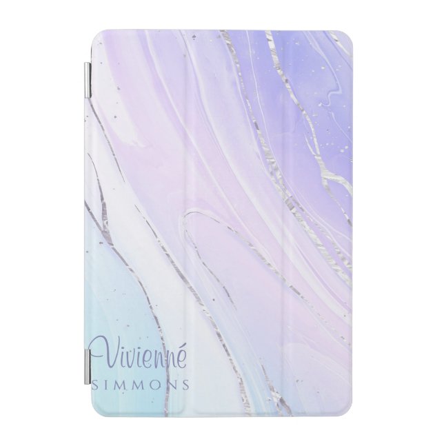 Purple Pink Tosca Ombre Marble Customizable iPad Mini Cover (Front)