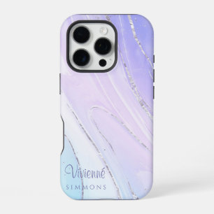 Purple Pink Tosca Ombre Marble Customizable iPhone 16 Pro Case