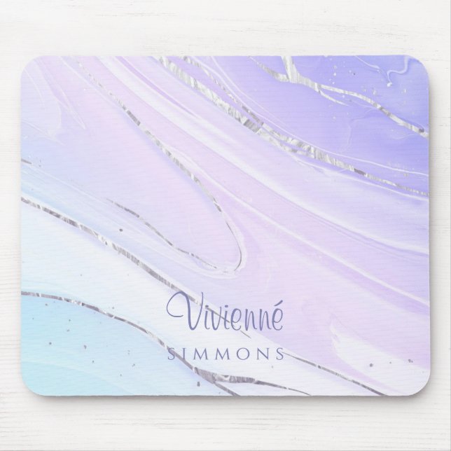 Purple Pink Tosca Ombre Marble Customizable Mouse Pad (Front)
