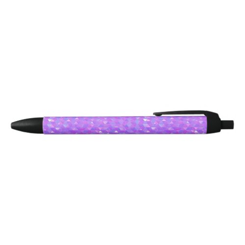 Purple Pink Trendy Triangles Geometric Pattern Black Ink Pen