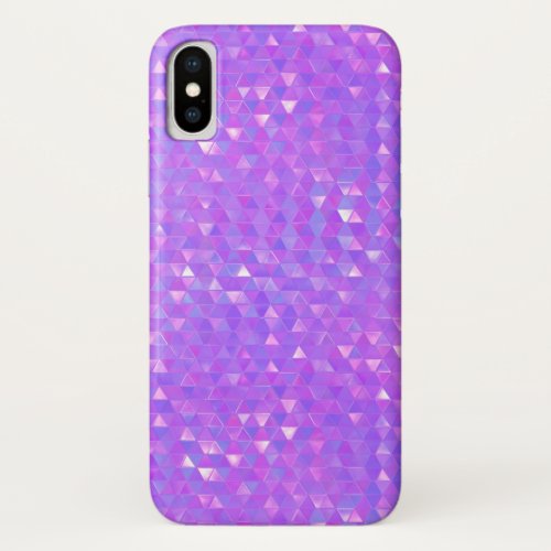 Purple Pink Trendy Triangles Geometric Pattern iPhone X Case