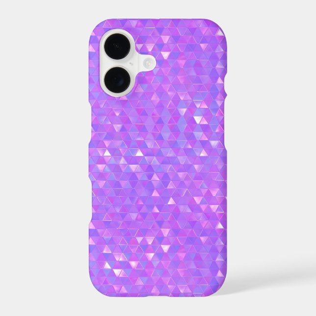 Purple Pink Trendy Triangles Geometric Pattern Iphone Case (Back)