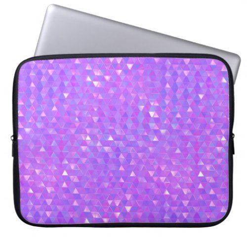 Purple Pink Trendy Triangles Geometric Pattern Laptop Sleeve