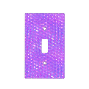 Purple Pink Trendy Triangles Geometric Pattern Light Switch Cover