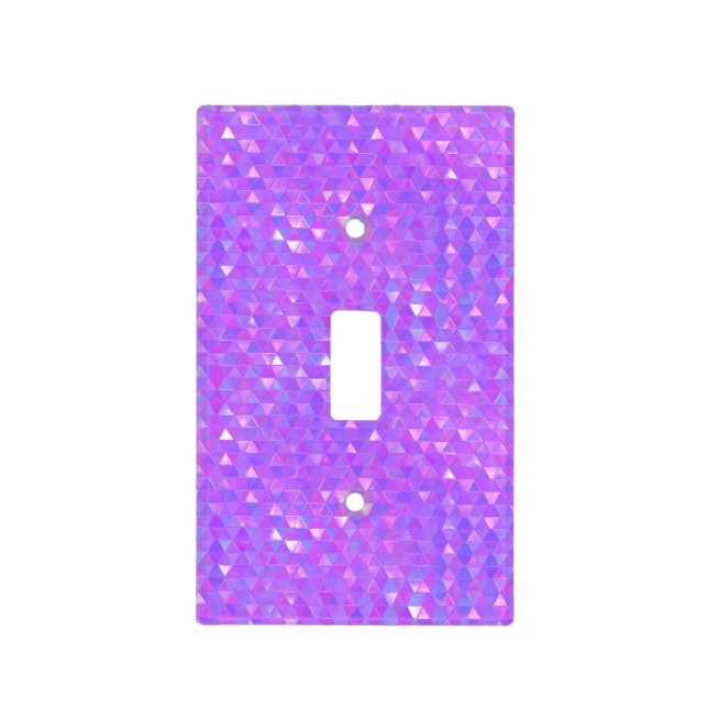 Purple Pink Trendy Triangles Geometric Pattern Light Switch Cover (Front)