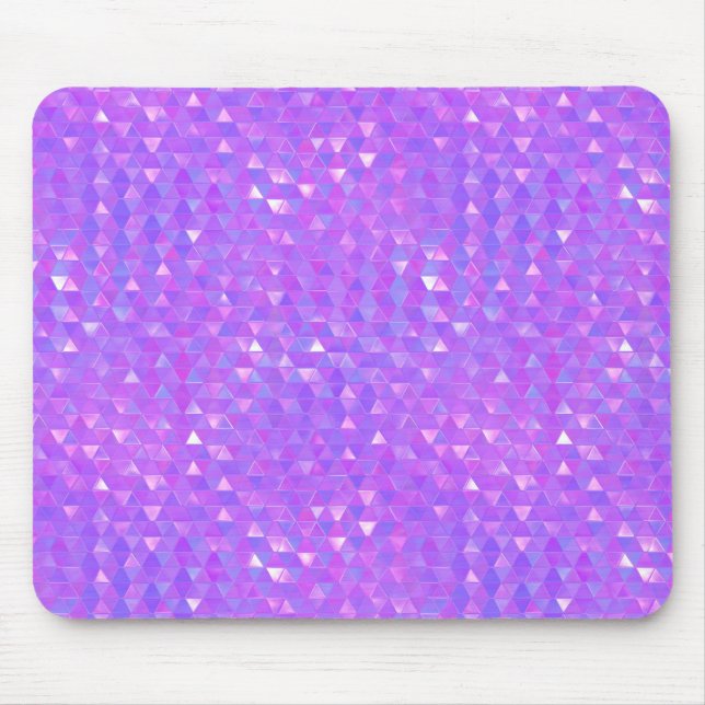 Purple Pink Trendy Triangles Geometric Pattern Mouse Pad (Front)