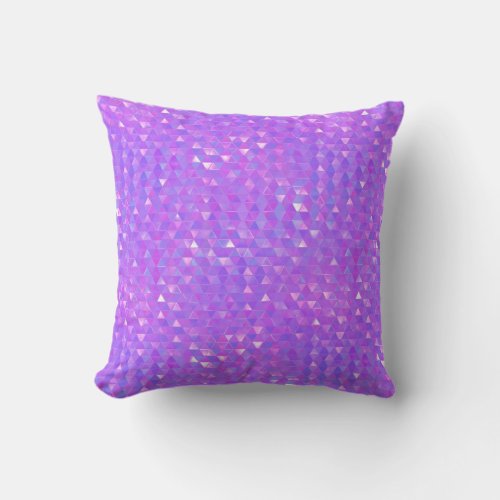 Purple Pink Trendy Triangles Geometric Pattern Throw Pillow