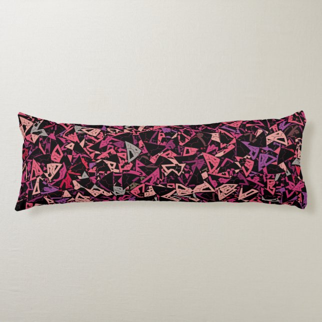 Purple Pink Triangle Pattern Body Pillow (Front)