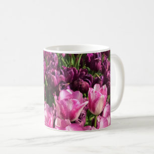 Purple & Pink Tulip Garden Bed, Oregon Coffee Mug
