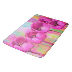 Purple Pink Tulips Bath Mat