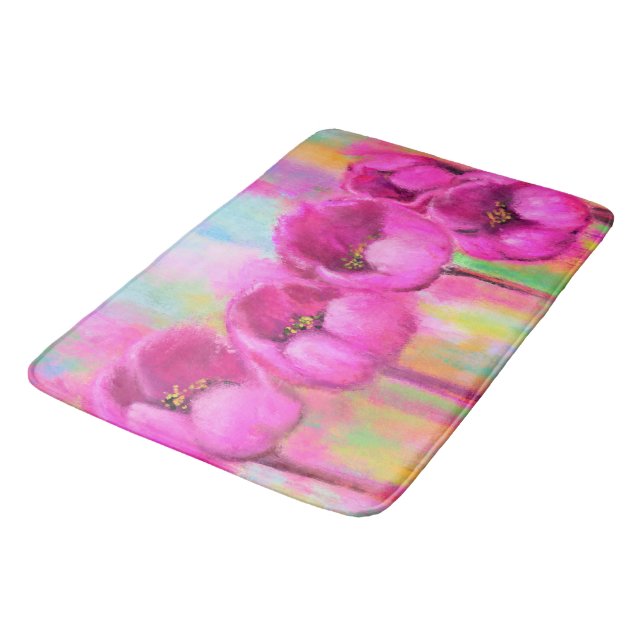 Purple Pink Tulips Bath Mat (Angled)