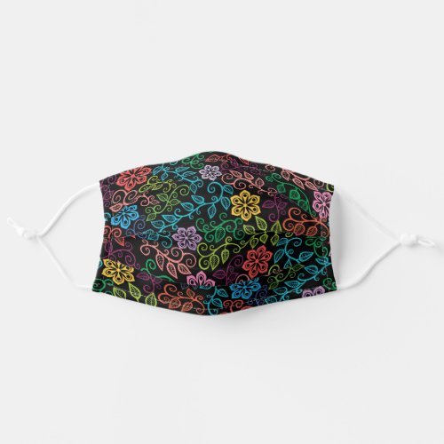 Purple Pink Turquoise Blue Green Black Paisley Art Adult Cloth Face Mask