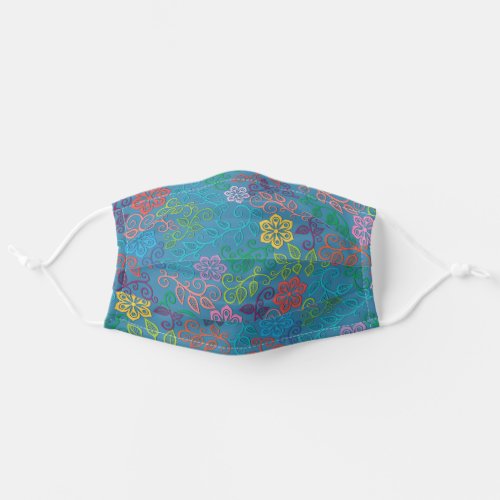 Purple Pink Turquoise Blue Green Paisley Art Adult Cloth Face Mask