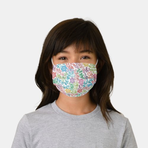 Purple Pink Turquoise Blue Green Paisley Art Kids Cloth Face Mask