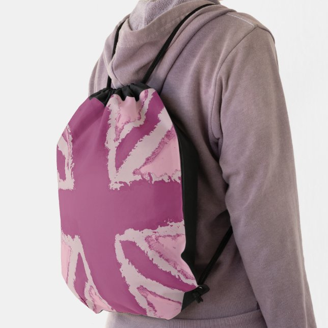 Purple Pink Union Jack Women’s Accessory  Drawstring Bag (Insitu)