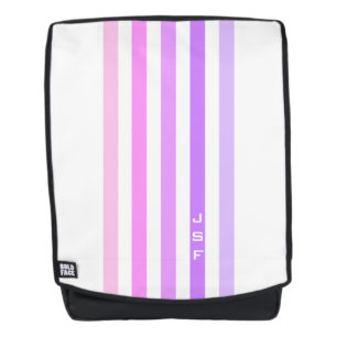 Purple & Pink Vertical Stripes Monogram Backpack