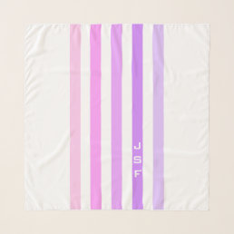 Purple &amp; Pink Vertical Stripes Monogram Scarf