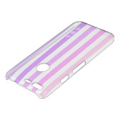Purple & Pink Vertical Stripes Monogram Uncommon Google Pixel Case (Top)