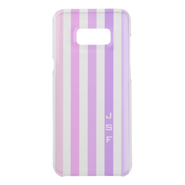 Purple & Pink Vertical Stripes Monogram Uncommon Samsung Galaxy Case (Back)