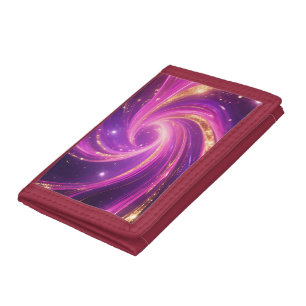 Purple Pink Vortex Energy Swirl Abstract Tri-fold Wallet