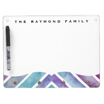 Purple Pink Watercolor Chevron Geometric Print Dry Erase Board With Keychain Holder by Sweetbriar_Drive at Zazzle